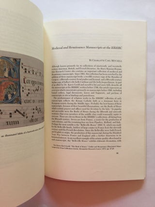 [Medieval and Renaissance Manuscripts]. The Library Chronicle of the University of Texas at Austin (No. 35)