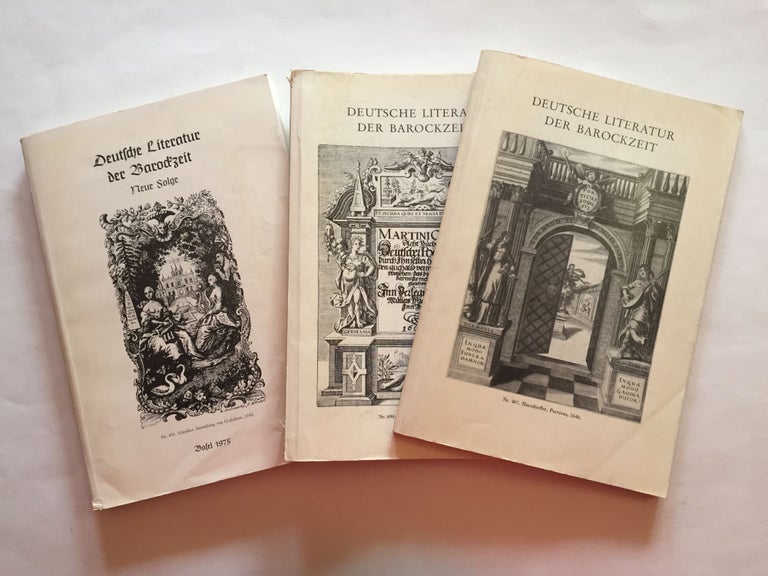 Item #1828 Deutsche Literature der Barockzeit. Complete set of 3 vols. (Katalogs 706, 707, 770). M. Kistner Edelmann, Erwin, Adolf Rolf. Seebass.