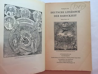 Deutsche Literature der Barockzeit. Complete set of 3 vols. (Katalogs 706, 707, 770)
