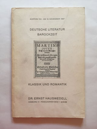 Item #1831 Deutsche Literature Barockzeit: Klassik und Romantik. Ernst Hauswedell