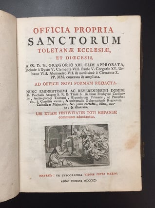 Officia Propria Sanctorum Toletanae Ecclesia et Dioecesis