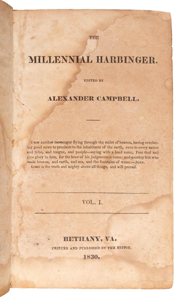 Item #2884 [MORMONS AND MORMONISM]. [SIGNED KENTUCKY BINDING 1831]. The Millennial Harbinger. Alexander Campbell.