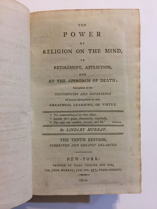 [Large American Bookbinder / Bookseller Advertisement]. The Power of Religion on the Mind, in Retirement, Affliction, and At the Approach of Death