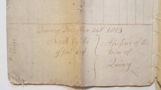 Manuscript Tax Records for the Town of Quincy, Massachusetts for the year 1813