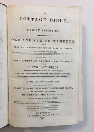 [Provincial American Dust Jacket]. The Cottage Bible and Family Expositor...with practical expositions and explanatory notes by Thomas Williams