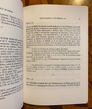 [EARLY PRINTING REFERENCE / SPAIN]. Catalogo Descriptivo de los Impresos en Espanol, del Siglo XVI, en la Biblioteca "Jorge M. Furt" Publicaciones de Incipit, 1