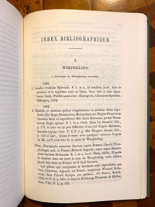 [INCUNABULA REFERENCE]. Histoire litteraire de l'Alsace a la fin du XVe et au commencement du XVIe siècle (complete set of 2 vols.)