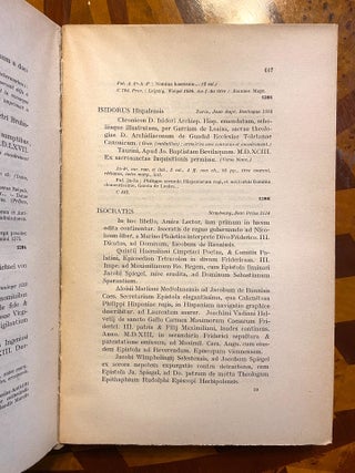 [INCUNABULA REFERENCE]. Catalogue des incunables et livres du XVIe siecle de la Bibliotheque Municipale de Strasbourg