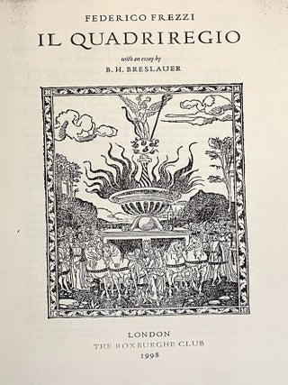 The Early Florentine Woodcut and Federico Frezzi's 'Il Quadriregio' of 1508 (offprint from: Federico Frezzi, 'Il Quadriregio' facsimile)