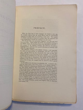 [AMERICANA CATALOGUE PRINTED ON LARGE PAPER, UNOPENED]. Catalogue of the American Library of the late Mr. George Brinley of Hartford, Conn.