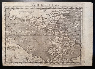 Item #3431 [AMERICA. Engraved map ca. 1600, North and South America with portion of Australia]....