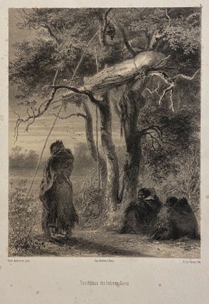 Item #3434 [TWO ORIGINAL LITHOGRAPHS OF NATIVE AMERICANS]: "Tombeaux des indiens sioux" together...