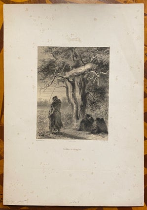[TWO ORIGINAL LITHOGRAPHS OF NATIVE AMERICANS]: "Tombeaux des indiens sioux" together with "Chef Indien" (title in pencil)