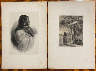 [TWO ORIGINAL LITHOGRAPHS OF NATIVE AMERICANS]: "Tombeaux des indiens sioux" together with "Chef Indien" (title in pencil)