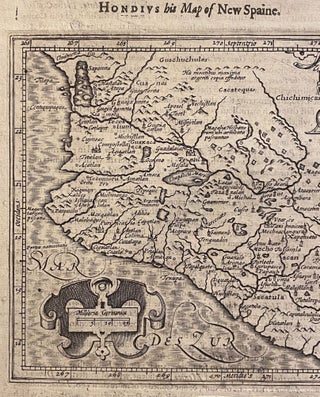 [1625 MAP OF WESTERN MEXICO, extracted from Purchas His Pilgrims]. "Hispania Nova" / "Hondius his Map of New Spaine" (sic)