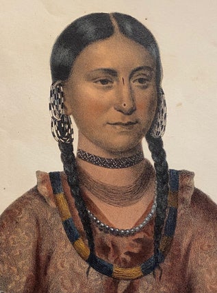 [NATIVE AMERICAN PORTRAIT]. "Hayne Hudjihini Eagle of Delight." Hand-colored lithograph from a folio edition of McKenney and Hall’s Indian Tribes of North America
