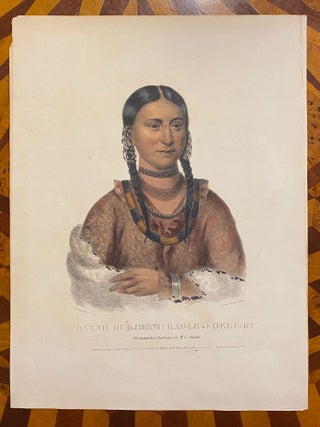 [NATIVE AMERICAN PORTRAIT]. "Hayne Hudjihini Eagle of Delight." Hand-colored lithograph from a folio edition of McKenney and Hall’s Indian Tribes of North America