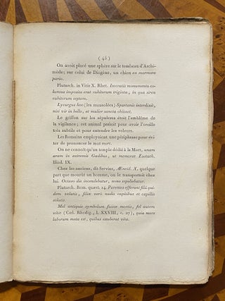 [VISIONARY FUNERARY MONUMENTS / CEMETERIES / URBAN PLANNING 1799]. Rapport sur les Sepultures, presente a l'Administration centrale du Departement de la Seine