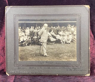 Item #3806 [ORIGINAL WWI PHOTOGRAPH OF LLOYD GEORGE SPEAKING TO WOUNDED SOLDIERS AT CLIVEDEN...