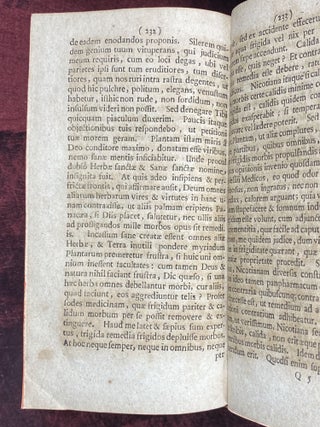 [ANTI-SMOKING IN 1687]. De morborum curationibus tractatus curiosus (D. M. E. P. medici ac physici accuratissimi)