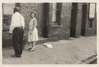 [AFRICAN-AMERICANA - VERNACULAR PHOTOGRAPHS]. Small collection of 7 original photographs of African-Americans (six were taken in the street, the other on a hard-scrabble beach)