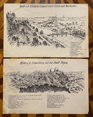 Item #3877 [UKRAINE - TWO UNRECORDED NAZI WEHRMACHT FIELD PRINTINGS OF KYIV]. "Blick v.d. Lissa...