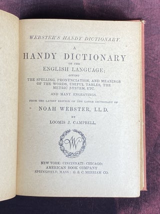 [AMERICAN GILT BROCADE BINDING - 1905]. Webster's Handy Dictionary: A Handy Dictionary of the English Language