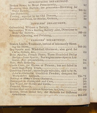 [AMERICAN FOLK MEDINE, 1867]. Dr Chase's Recipes; or, Information For Everybody: An Invaluable Collection of about Eight Hundred Practical Recipes