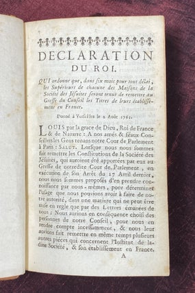 [SUPPRESSION OF THE JESUITS IN FRANCE 1761-1764]. Sammelband of 30 French Anti-Jesuit tracts, mostly rare provincial imprints, one of which was printed in Metz by a Jew