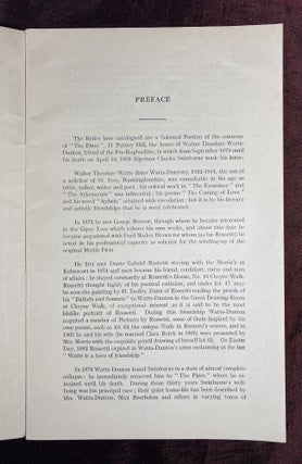 [PRE-RAPHAELITES]. Catalogue of artistic & literary property removed from "The Pines", 11 Putney (the home of A.C. Swinburne and Walter Theodore Watts-Dunton)