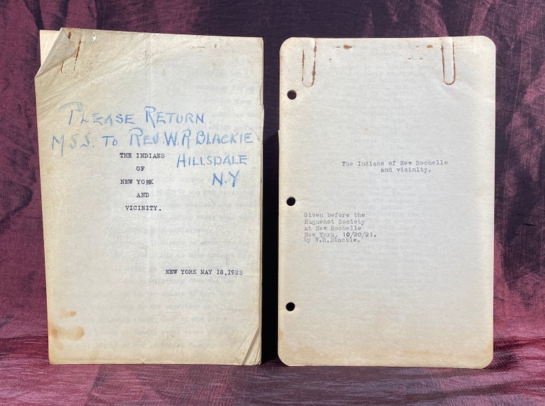 Item #3986 [NATIVE AMERICANS]. [METHODISM]. Typescripts of Two Speeches Given About Native Americans. William Reid Blackie.