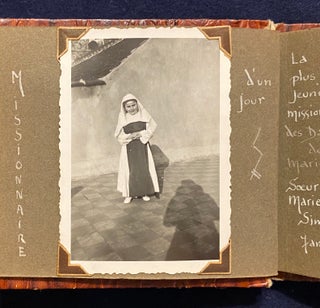 [AFRICAN COLONIALISM FOR CHILDREN]. Photo Album of Belgian Children (novitiates?) posed as missionary nuns, some of whom are in blackface
