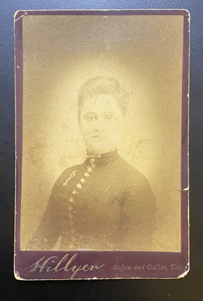 Item #4013 [TEXAS CARTE DE VISITE]. Photographic portrait of Odna M. Chappell (?) at age 15. Odna...