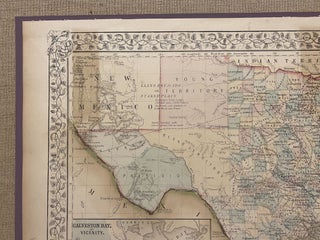 [ORIGINAL 1867 COUNTY MAP OF TEXAS]. County Map of Texas [inset: Galveston Bay and Vicinity]