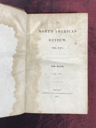[TAMERLANE]. The North American Review (Volume XXV) containing a notice for "Tamerlane and Other Poems. By a Bostonian"
