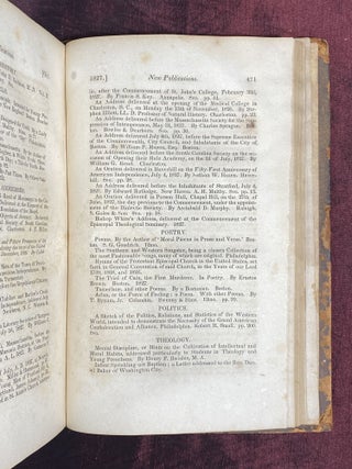 [TAMERLANE]. The North American Review (Volume XXV) containing a notice for "Tamerlane and Other Poems. By a Bostonian"
