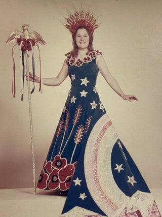 [SAN ANTONIO, TEXAS COSTUME AND HIGH SOCIETY]. Collection of 21 original color photographs of the Fiesta Parade "Queens and Princesses" in spectacular gowns and trains. TOGETHER WITH: The Order of the Alamo Presents The Court of Gardens (program)