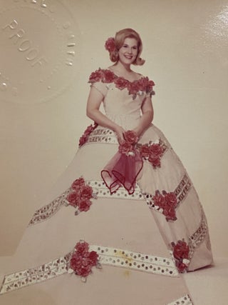 [SAN ANTONIO, TEXAS COSTUME AND HIGH SOCIETY]. Collection of 21 original color photographs of the Fiesta Parade "Queens and Princesses" in spectacular gowns and trains. TOGETHER WITH: The Order of the Alamo Presents The Court of Gardens (program)