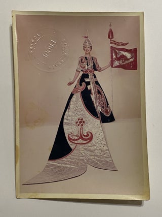 [SAN ANTONIO, TEXAS COSTUME AND HIGH SOCIETY]. Collection of 21 original color photographs of the Fiesta Parade "Queens and Princesses" in spectacular gowns and trains. TOGETHER WITH: The Order of the Alamo Presents The Court of Gardens (program)
