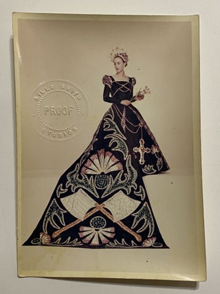 [SAN ANTONIO, TEXAS COSTUME AND HIGH SOCIETY]. Collection of 21 original color photographs of the Fiesta Parade "Queens and Princesses" in spectacular gowns and trains. TOGETHER WITH: The Order of the Alamo Presents The Court of Gardens (program)