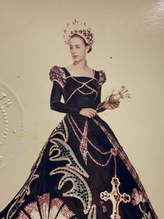 [SAN ANTONIO, TEXAS COSTUME AND HIGH SOCIETY]. Collection of 21 original color photographs of the Fiesta Parade "Queens and Princesses" in spectacular gowns and trains. TOGETHER WITH: The Order of the Alamo Presents The Court of Gardens (program)