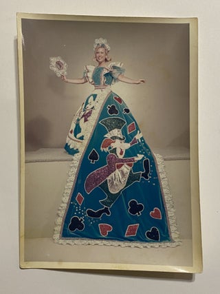 [SAN ANTONIO, TEXAS COSTUME AND HIGH SOCIETY]. Collection of 21 original color photographs of the Fiesta Parade "Queens and Princesses" in spectacular gowns and trains. TOGETHER WITH: The Order of the Alamo Presents The Court of Gardens (program)