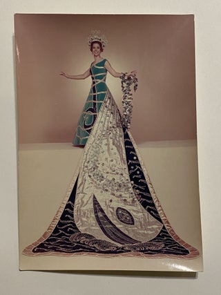 [SAN ANTONIO, TEXAS COSTUME AND HIGH SOCIETY]. Collection of 21 original color photographs of the Fiesta Parade "Queens and Princesses" in spectacular gowns and trains. TOGETHER WITH: The Order of the Alamo Presents The Court of Gardens (program)
