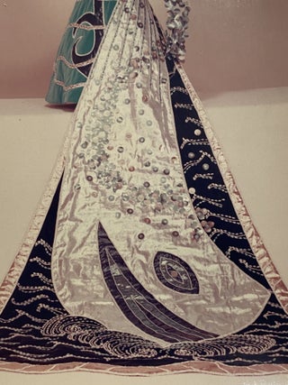 [SAN ANTONIO, TEXAS COSTUME AND HIGH SOCIETY]. Collection of 21 original color photographs of the Fiesta Parade "Queens and Princesses" in spectacular gowns and trains. TOGETHER WITH: The Order of the Alamo Presents The Court of Gardens (program)