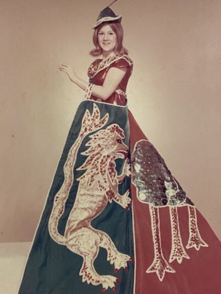 [SAN ANTONIO, TEXAS COSTUME AND HIGH SOCIETY]. Collection of 21 original color photographs of the Fiesta Parade "Queens and Princesses" in spectacular gowns and trains. TOGETHER WITH: The Order of the Alamo Presents The Court of Gardens (program)