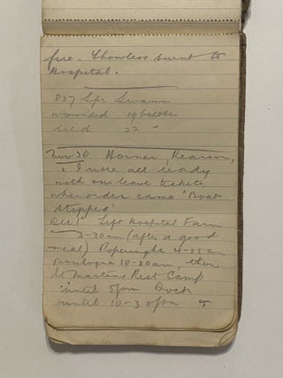 [MANUSCRIPT]. [FIRST WORLD WAR TRENCHES DIARY]. Diary of a British soldier of the 49th Infantry Division, ending abruptly on December 19, 1915, the first day Phosgene gas was used against the British