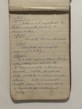 [MANUSCRIPT]. [FIRST WORLD WAR TRENCHES DIARY]. Diary of a British soldier of the 49th Infantry Division, ending abruptly on December 19, 1915, the first day Phosgene gas was used against the British